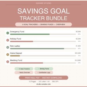 Savings Goal Tracker Bundle Printable PDF